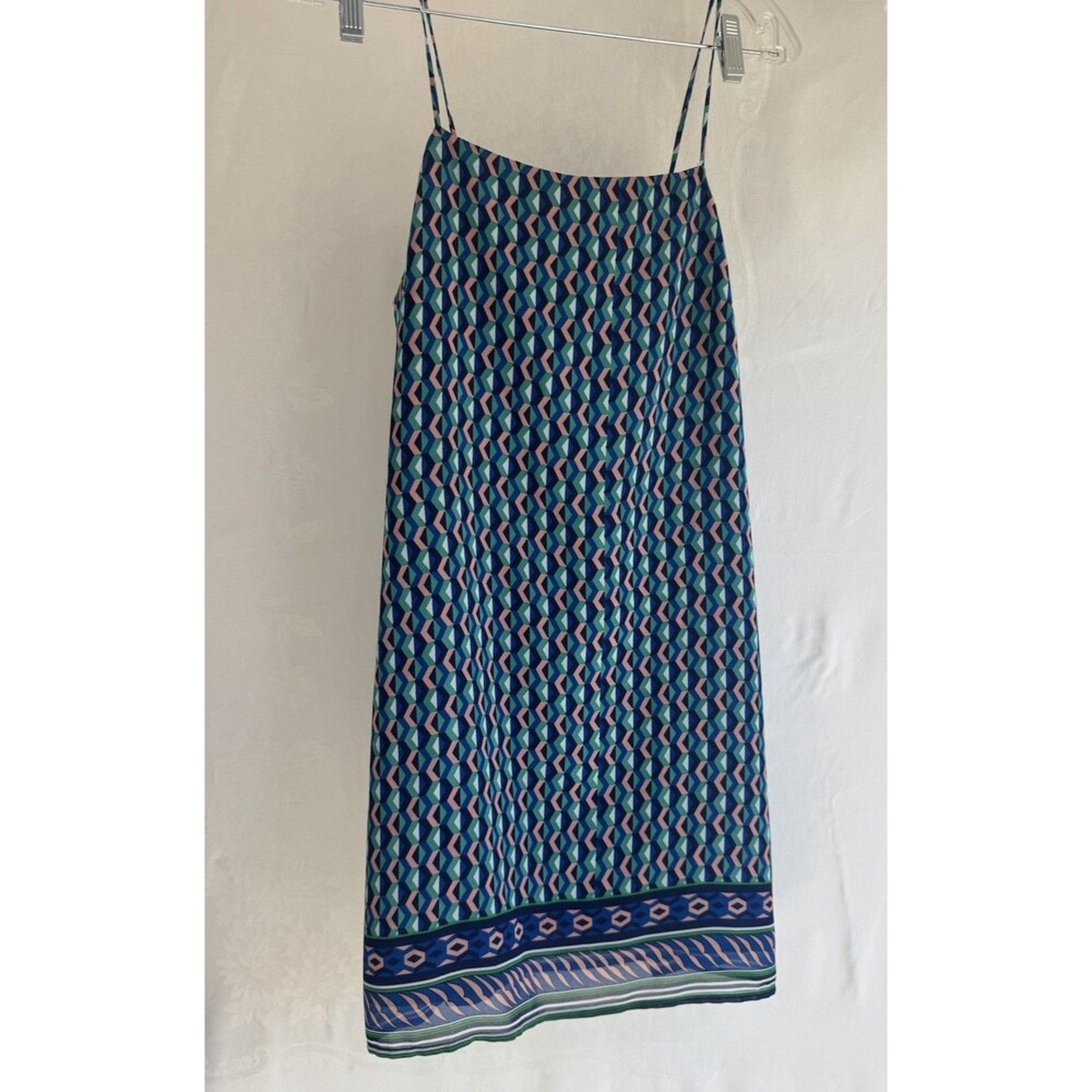 Maeve Anthropologie Spaghetti Strap Dress Silk US Size MediumP Geometric